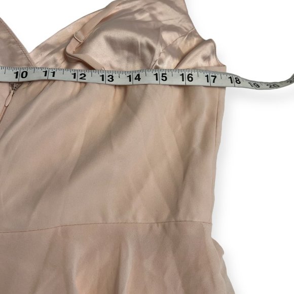 Lulu's Peach Pink Maxi Dress L Spaghetti Strap Pleated Chiffon Gown Formal - Picture 7 of 10